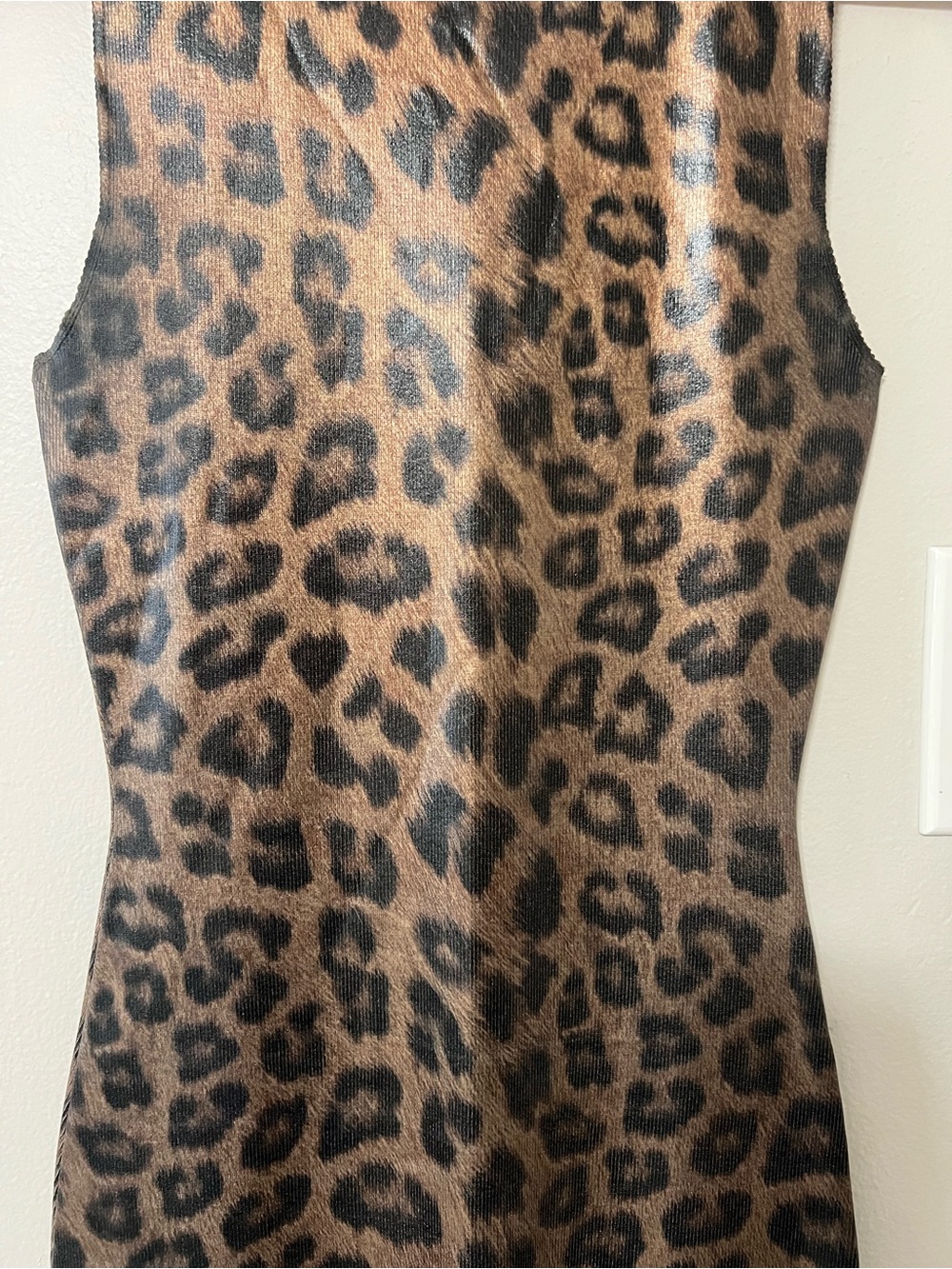 ZARA Metallic Foil Leopard Print Bodycon Midi Dress Small Animal Print - Picture 8 of 16